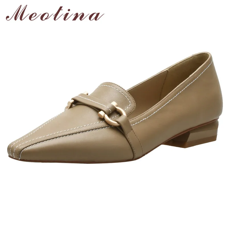 Meotina Metal Decoration Genuine Leather Low Heel Shoes Fashion Square Toe Women Pumps Slip On Chunky Heels Dress Footwear 40
Meotina Metal Decoration Genuine Leather Low Heel Shoes Fashion Square Toe Women Pumps Slip On Chunky Heels Dress Footwear 40