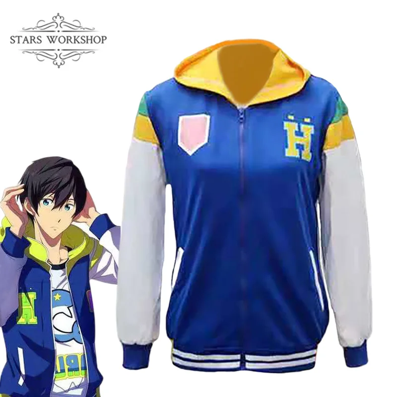 Anime Free! Iwatobi Swim Club Cosplay Costume Haruka Nanase Cosplay Costume Men Women Hoodied Jacket Unisex Hoodie Coat 
Anime Free! Iwatobi Swim Club Cosplay Costume Haruka Nanase Cosplay Costume Men Women Hoodied Jacket Unisex Hoodie Coat