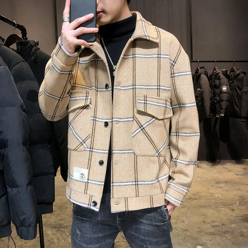 Autumn and Winter Youth trend personality loose lattice casual cardigan single breasted Korean version straight hem Lapel cotton
Autumn and Winter Youth trend personality loose lattice casual cardigan single breasted Korean version straight hem Lapel cotton