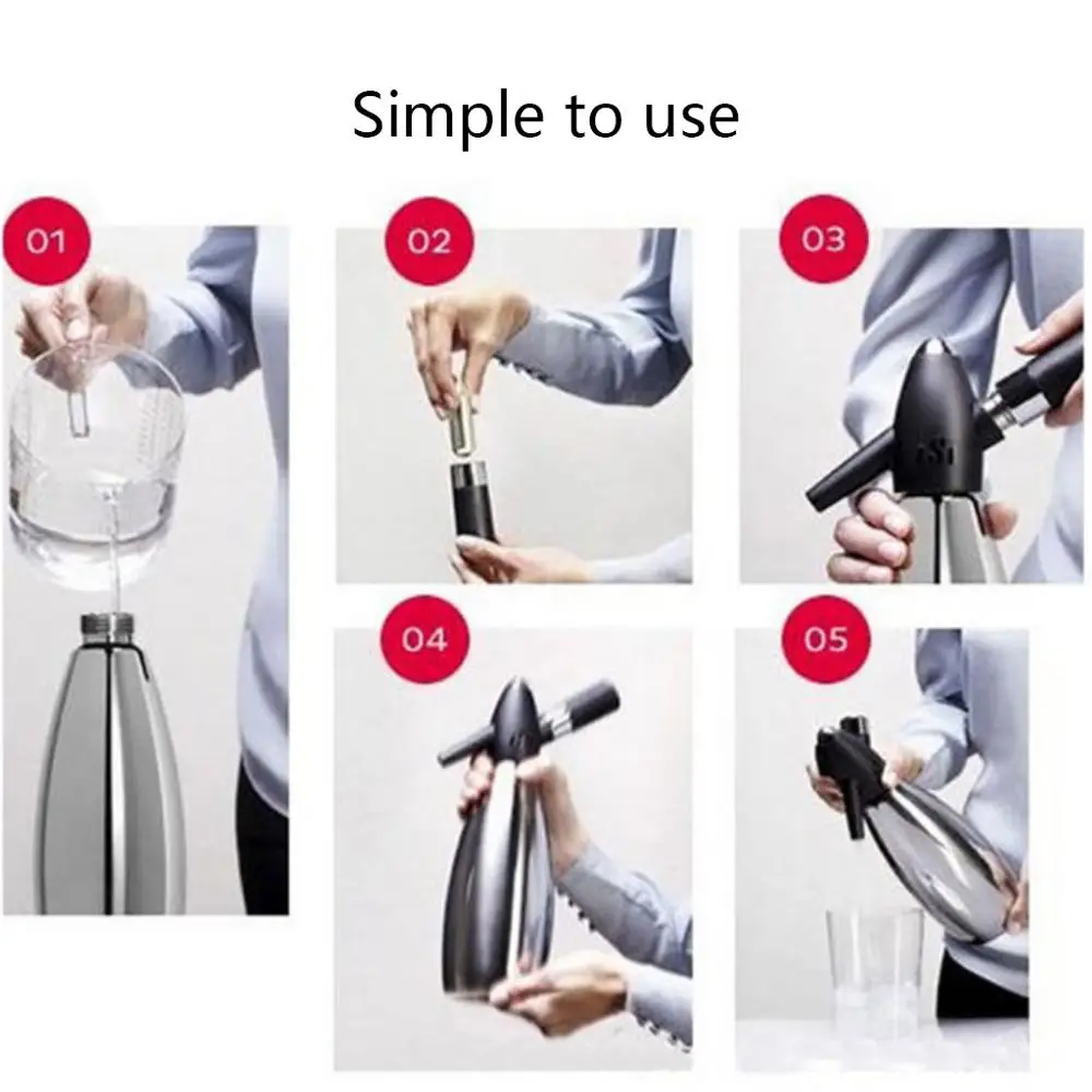 DIY Soda Water Siphon Home Drink Juice Machine Bar Beer Soda Syphon Maker Steel Bottle Soda Stream Foam Cylinders Co2 Injector
DIY Soda Water Siphon Home Drink Juice Machine Bar Beer Soda Syphon Maker Steel Bottle Soda Stream Foam Cylinders Co2 Injector