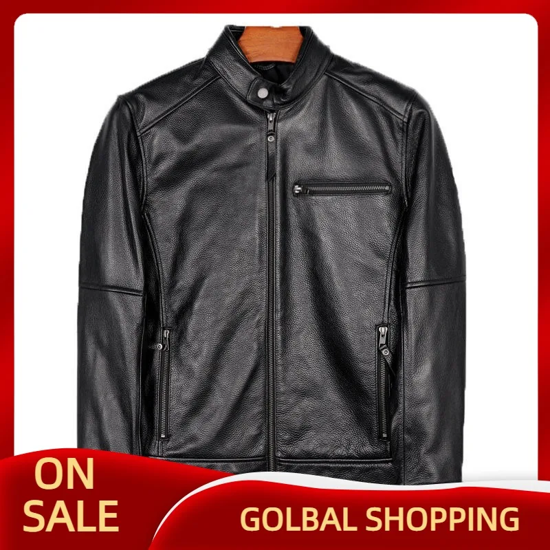 2021 Black Genuine Leather Jacket Men Motorcycle Style Stand Collar Plus Size 3XL Real Cowhide Spring Slim Fit Biker's Coat
2021 Black Genuine Leather Jacket Men Motorcycle Style Stand Collar Plus Size 3XL Real Cowhide Spring Slim Fit Biker's Coat