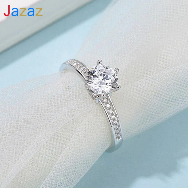 Jazaz 100% 925 Sterling Silver Real 1 Carat D Color Moissanite Wedding Rings Women Sparkling Engagement Party Fine Jewelry B0980
Jazaz 100% 925 Sterling Silver Real 1 Carat D Color Moissanite Wedding Rings Women Sparkling Engagement Party Fine Jewelry B0980