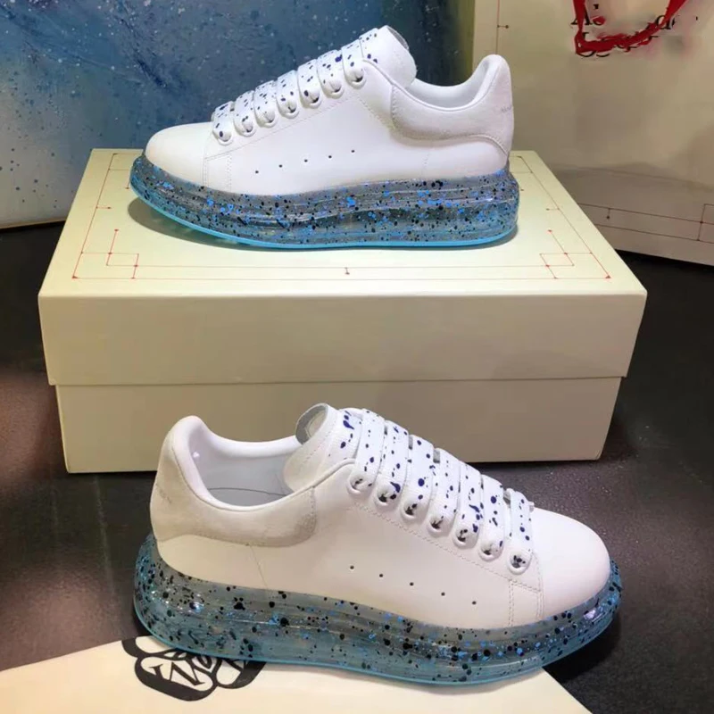 2021 Designer White Leather Platform Transparent Sole Sneakers Flat Casual Party Luxury Wedding Shoes Suede Wedges Mcqueen Shoes 
2021 Designer White Leather Platform Transparent Sole Sneakers Flat Casual Party Luxury Wedding Shoes Suede Wedges Mcqueen Shoes