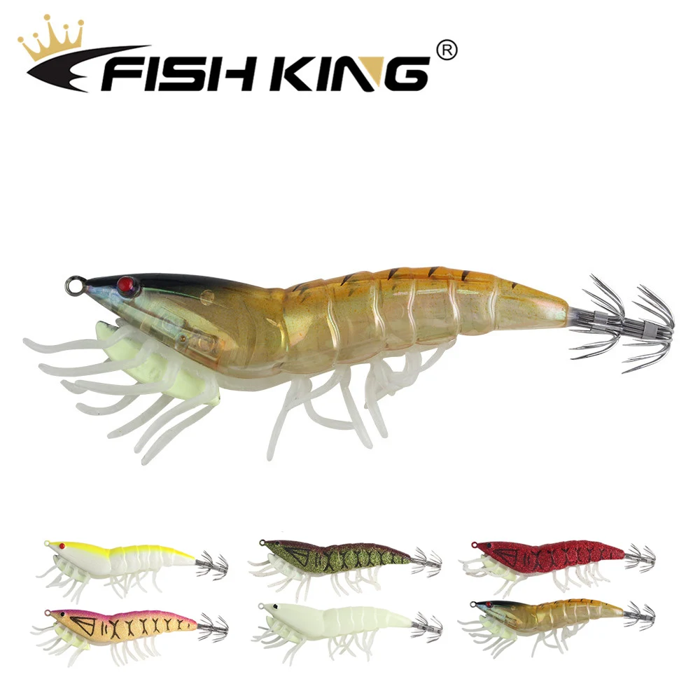 

FISH KING Fishing Lure Squid Fishing Lure Turlutte Squid 3.0# 3.5# Turlutte Squid Egi Octopus Baits Wobblers For Sea Fishing