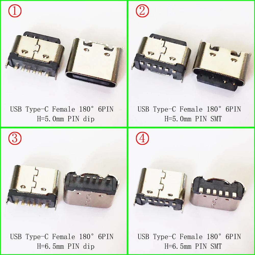 

10 шт. 6-контактный разъем Type-C 180 ° DIP SMT для передачи данных, быстрая зарядка телефона, ноутбука, микрофона