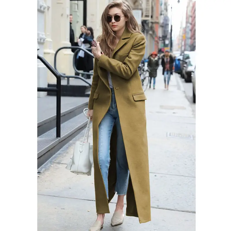 Women Blazer Woolen Coat Autumn Winter Long Overcoat Korean Windbreaker Jacket Fashion Wool Blends Retro Warm Coats
Women Blazer Woolen Coat Autumn Winter Long Overcoat Korean Windbreaker Jacket Fashion Wool Blends Retro Warm Coats