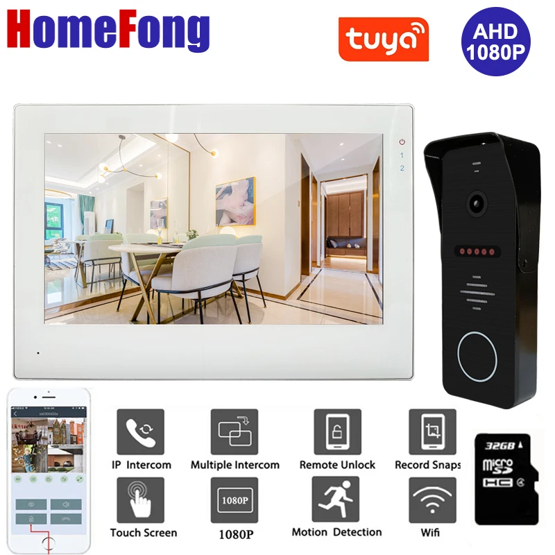 HomeFong 7 Inch Wireless Video Intercom Wifi Tuya Video Doorbell Door Phone Motion Detect Record for Apartment Villa Home House
HomeFong 7 Inch Wireless Video Intercom Wifi Tuya Video Doorbell Door Phone Motion Detect Record for Apartment Villa Home House