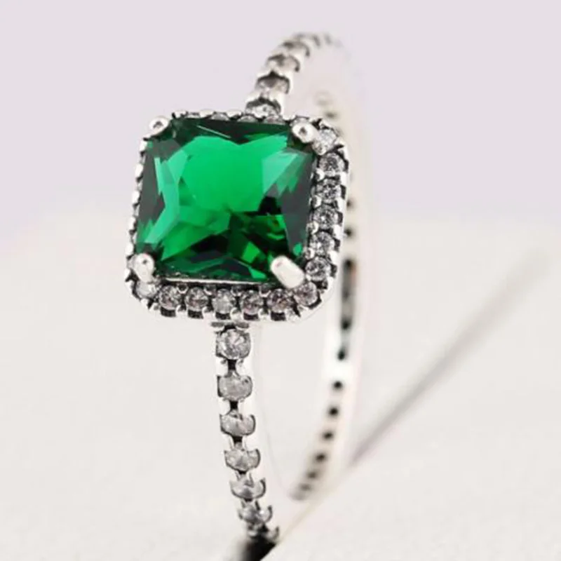 Original 925 Sterling Silver Pan Ring Green Square With Crystal Ring For Women Wedding Party Gift Fashion Jewelry
Original 925 Sterling Silver Pan Ring Green Square With Crystal Ring For Women Wedding Party Gift Fashion Jewelry