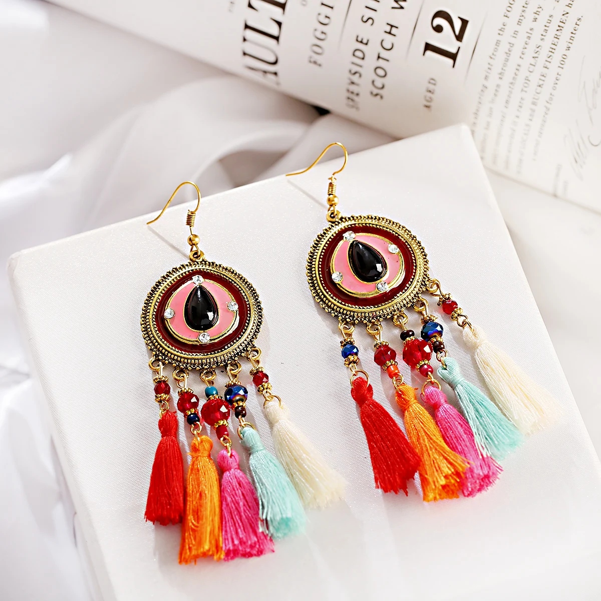 Retro Golden Round Bohemian Earring Women Ladies Fashion Ethnic Statement Tassel Drop Earrings 
Retro Golden Round Bohemian Earring Women Ladies Fashion Ethnic Statement Tassel Drop Earrings