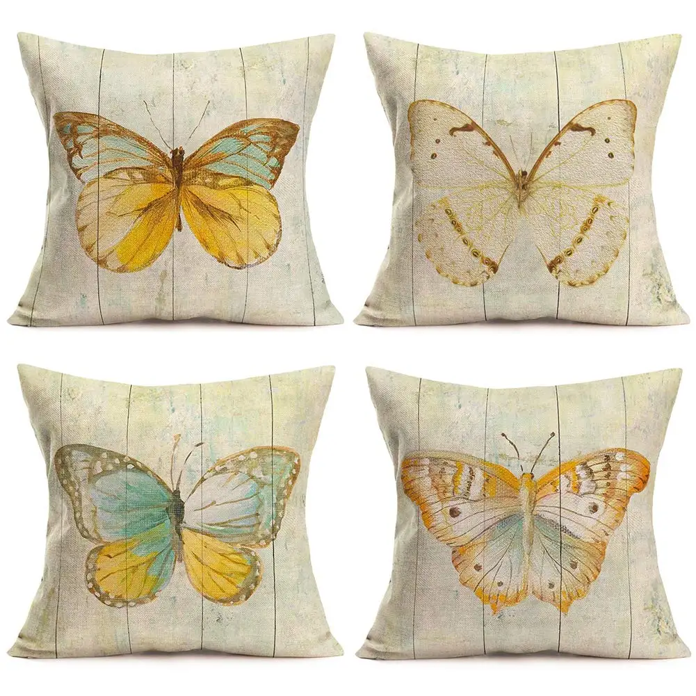 

Butterfly throw pillows covers，40x40,45x45,50x50,60x60 linen pillowcase，living Room Sofa Throw Pillow Cushion Cover，home
