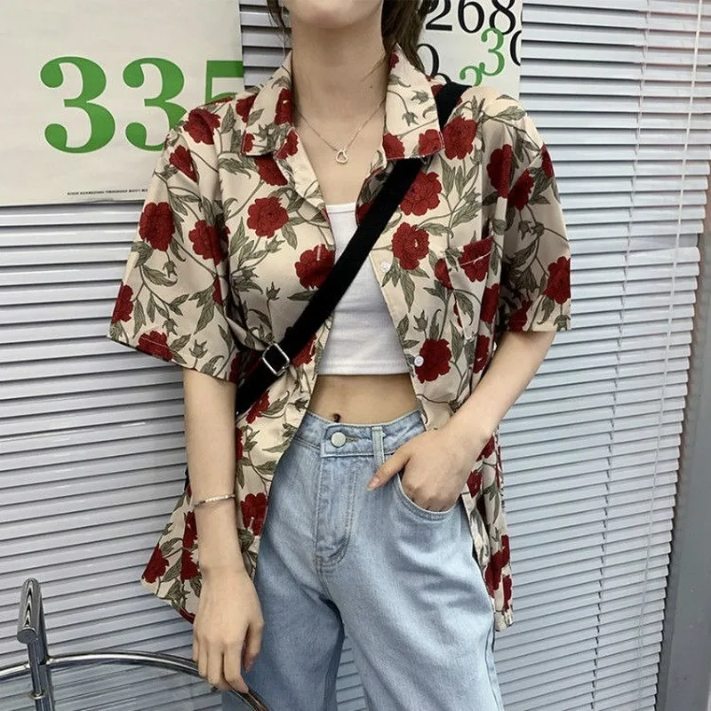 Shirts Women Floral Pattern Retro Summer Ins Shirt Womens Loose Vintage Designer Cool Printing Chic Fashion Ulzzang Streetwear
Shirts Women Floral Pattern Retro Summer Ins Shirt Womens Loose Vintage Designer Cool Printing Chic Fashion Ulzzang Streetwear