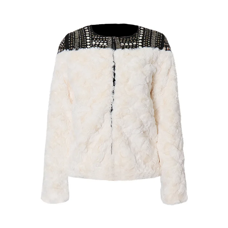 European and American street style personality stitching rivets women's faux fur jacket contrast jacket women's jacket
European and American street style personality stitching rivets women's faux fur jacket contrast jacket women's jacket