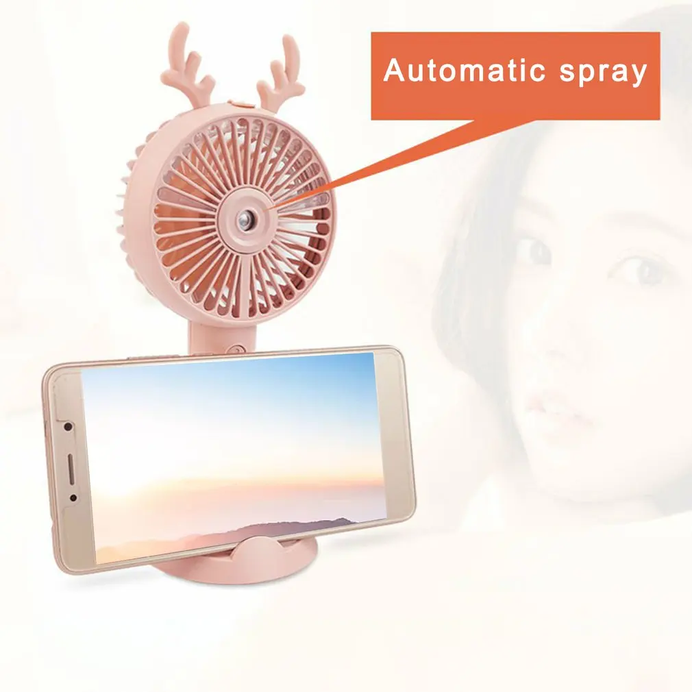 Fawn Spray Powder Handheld Fan 3 Wind Speed Summer Water Spray Cooling Mini Usb Charging Portable Small Fan 
Fawn Spray Powder Handheld Fan 3 Wind Speed Summer Water Spray Cooling Mini Usb Charging Portable Small Fan