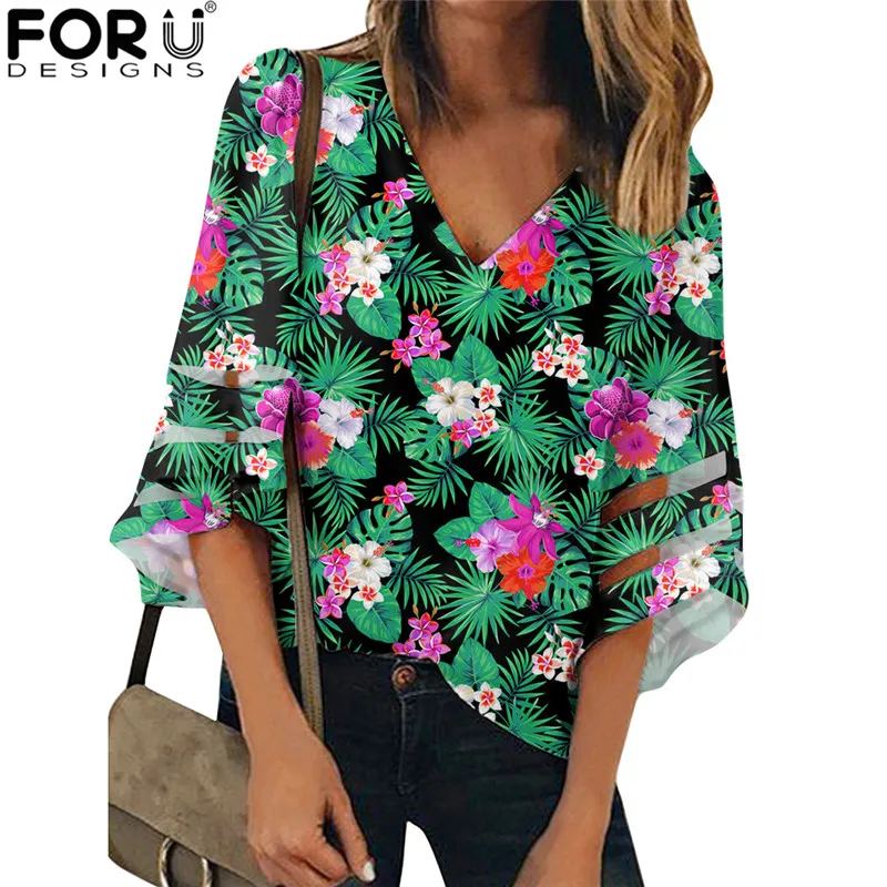 FORUDESIGNS свободная модная блузка для взрослых, гибискус, гавайский цветок, дизайн, женские сексуальные дышащие дамские Блузы с рукавом 3/4, топы
FORUDESIGNS свободная модная блузка для взрослых, гибискус, гавайский цветок, дизайн, женские сексуальные дышащие дамские Блузы с рукавом 3/4, топы
