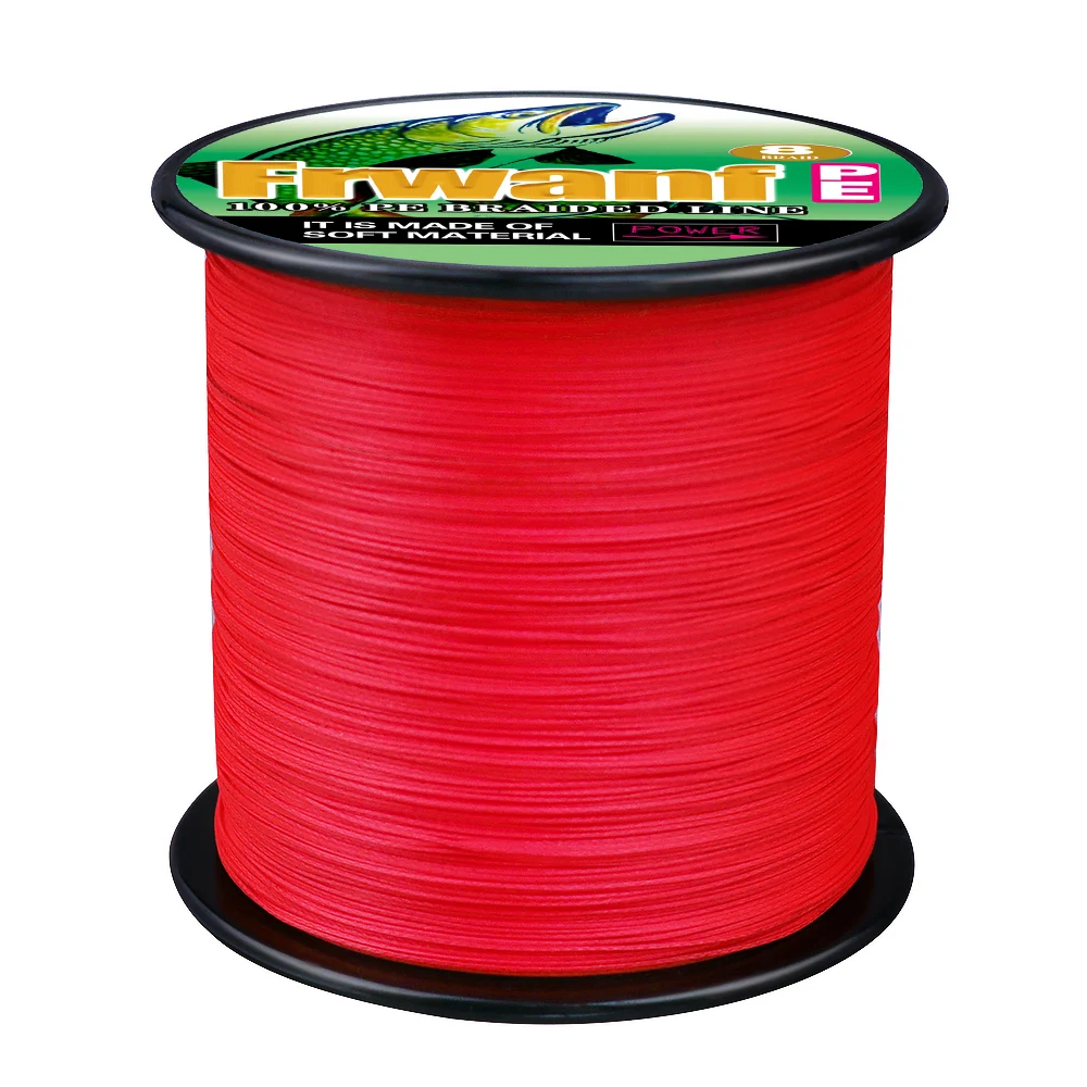 

Frwanf new Braided fishing line 8 strands 500M 1000M never faded product red color Tough and durable carp fishing cord saltwater