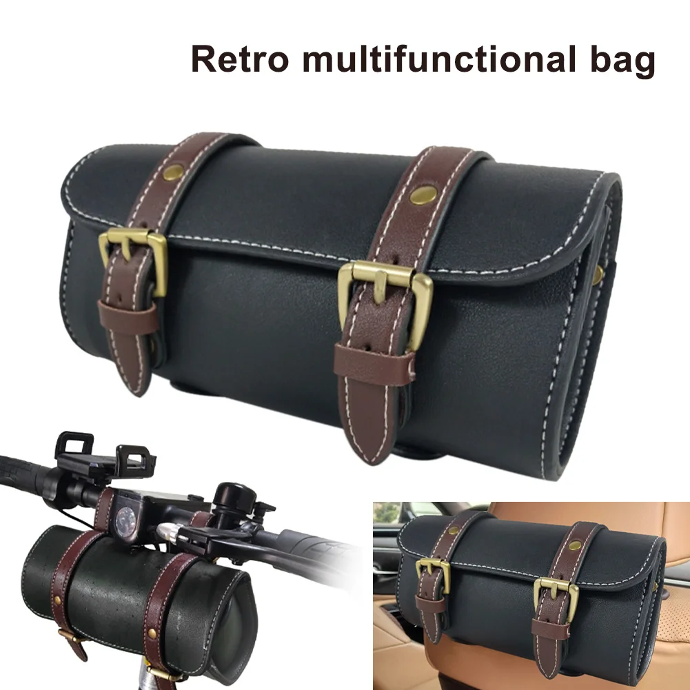 Motorcycle Fork Bag PU Leather Saddlebag Roll Bag with Adjustable Fasteners Vintage Front Fork Handlebar Bag for Honda Yamaha
Motorcycle Fork Bag PU Leather Saddlebag Roll Bag with Adjustable Fasteners Vintage Front Fork Handlebar Bag for Honda Yamaha