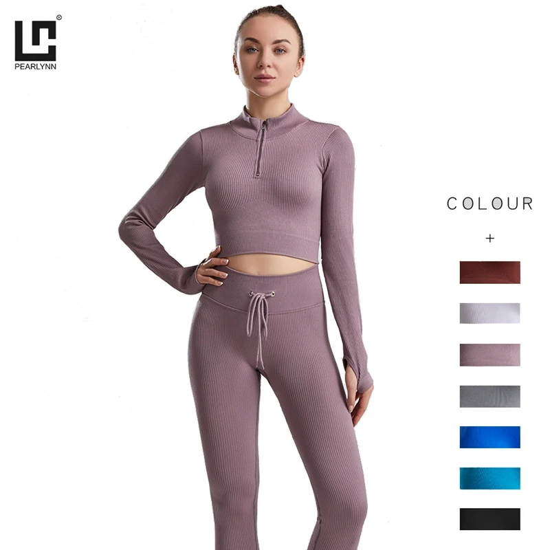 

2 Piece Yoga Tracksuits Women's Sets Fitness Yoga High-Waisted Seamless Legging Elasticity Sports At Home Gym Clothing Sportwear