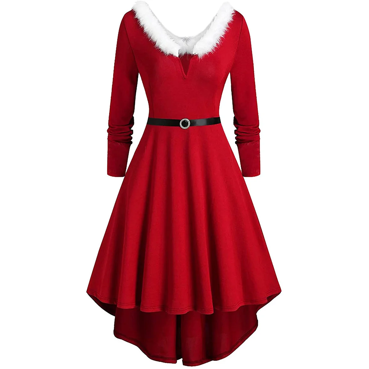 Ladies Christmas Dress Furry V-neck Plaid Swing Dress High and Low Party Dress Long Sleeve Christmas Print Dress S-5XL
Ladies Christmas Dress Furry V-neck Plaid Swing Dress High and Low Party Dress Long Sleeve Christmas Print Dress S-5XL