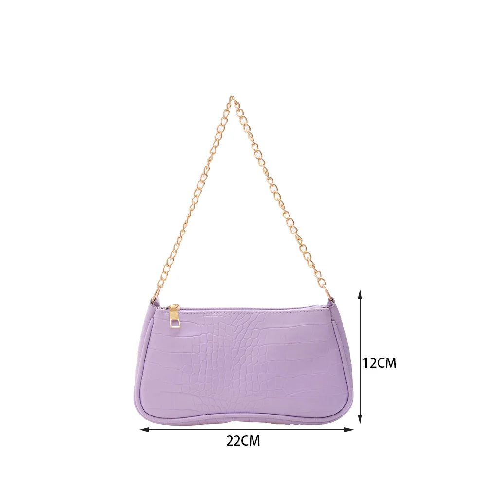 Fashion Women Alligator Pattern Solid Color PU Leather Shoulder Bag Leisure Ladies Zipper Chain Small Underarm Bags
Fashion Women Alligator Pattern Solid Color PU Leather Shoulder Bag Leisure Ladies Zipper Chain Small Underarm Bags