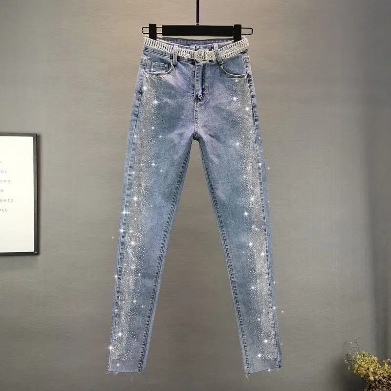 Jeans women spring and autumn new stretch slim heavy industry hot drill Leggings pencil pants
Jeans women spring and autumn new stretch slim heavy industry hot drill Leggings pencil pants