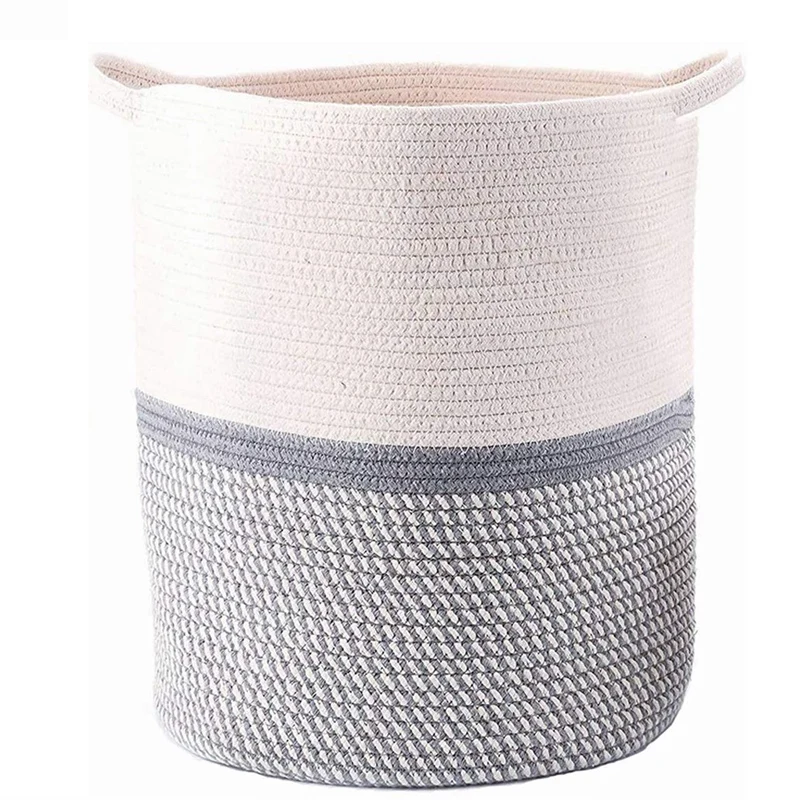 Cotton Rope Woven Basket with Handle,Baby Toys Multipurpose Storage Basket,Clothes&Blanket Hamper Basket,36X45CM
Cotton Rope Woven Basket with Handle,Baby Toys Multipurpose Storage Basket,Clothes&Blanket Hamper Basket,36X45CM