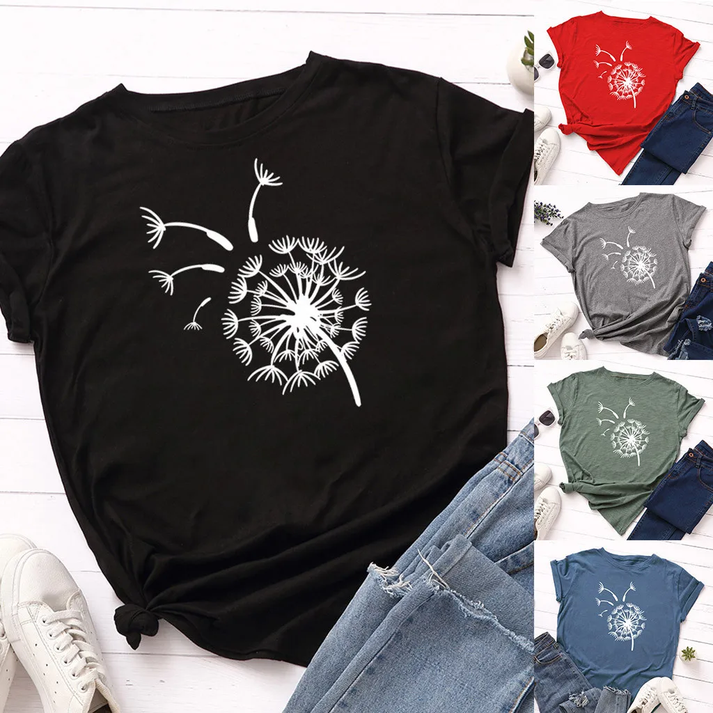 CHAMSGEND White Dandelion Print T-shirts Women S-5xl Plus Size Summer Tshirt 2020 Tee Shirt Femme Short Sleeve Casual Tops F68
CHAMSGEND White Dandelion Print T-shirts Women S-5xl Plus Size Summer Tshirt 2020 Tee Shirt Femme Short Sleeve Casual Tops F68