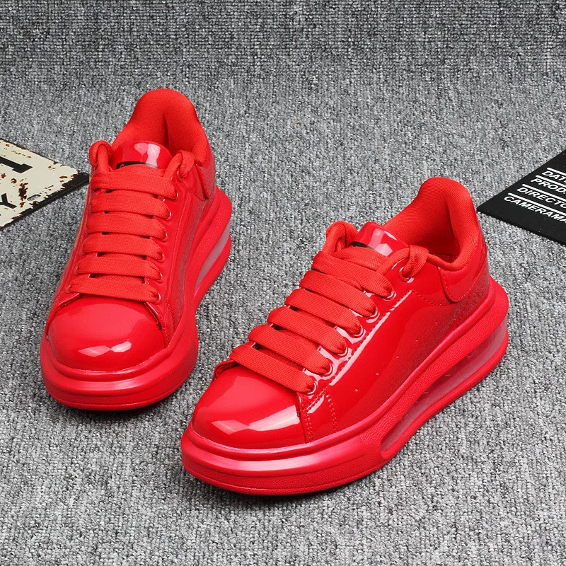 Red Patent Leather Platform Sneakers Classic Round Toe Breathable Casual Shoes Designer Luxury Air Cushion Comfort Tenis Shoes
Red Patent Leather Platform Sneakers Classic Round Toe Breathable Casual Shoes Designer Luxury Air Cushion Comfort Tenis Shoes