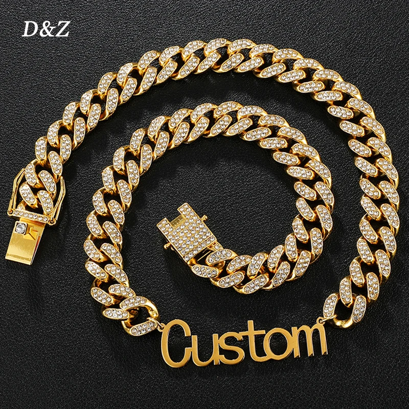 D&Z Custom Name With 13mm Cuban Link Chain Necklace Alloy Zinc Initial Letters Personalized Choker For Men Jewelry
D&Z Custom Name With 13mm Cuban Link Chain Necklace Alloy Zinc Initial Letters Personalized Choker For Men Jewelry