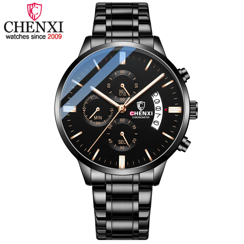 CHENXI Men's Quartz Sport Chronograph Watches Waterproof Stainless Steel Military Watch Men Top Luxury Brand New Wrist Watch
CHENXI Men's Quartz Sport Chronograph Watches Waterproof Stainless Steel Military Watch Men Top Luxury Brand New Wrist Watch
