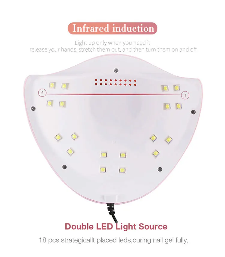Misscheering 54W LED UV Nail Polish Dryer Lamp Gel Acrylic Curing Light Spa Professional Nail Lamp With 3Timing Display Lamp USB
Misscheering 54W LED UV Nail Polish Dryer Lamp Gel Acrylic Curing Light Spa Professional Nail Lamp With 3Timing Display Lamp USB
