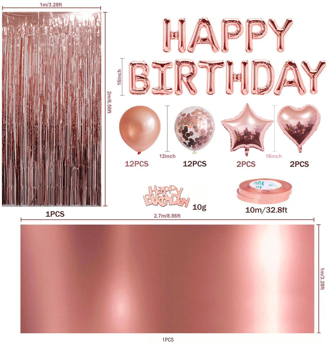 Rose Gold Balloon Set Confetti Metallic Balloons Birthday Party Wedding Decoration Anniversary Globals Baby Shower Balloon
Rose Gold Balloon Set Confetti Metallic Balloons Birthday Party Wedding Decoration Anniversary Globals Baby Shower Balloon