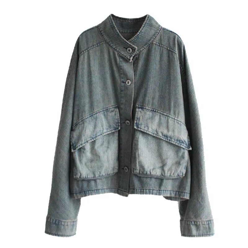 8912New women's spring clothing denim coat top commute leisure long sleeve loose lapel single breasted jacket
8912New women's spring clothing denim coat top commute leisure long sleeve loose lapel single breasted jacket