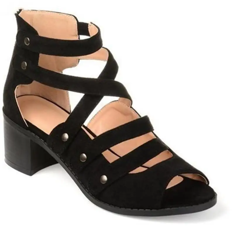 Women's 2021 New Suede Solid Color Hollow Fish Mouth Back Zipper Mid-heel Comfortable and Fashionable All-match Sandals 1KB044
Women's 2021 New Suede Solid Color Hollow Fish Mouth Back Zipper Mid-heel Comfortable and Fashionable All-match Sandals 1KB044