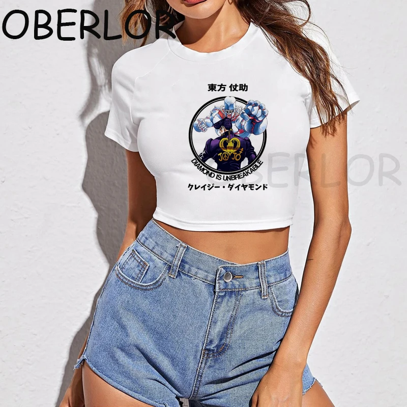 Hipster Comics Crop Top Tees Women JoJo Bizarre Adventure Japanese Anime T-Shirt Fashion Tops Printed Manga T Shirts Female
Hipster Comics Crop Top Tees Women JoJo Bizarre Adventure Japanese Anime T-Shirt Fashion Tops Printed Manga T Shirts Female