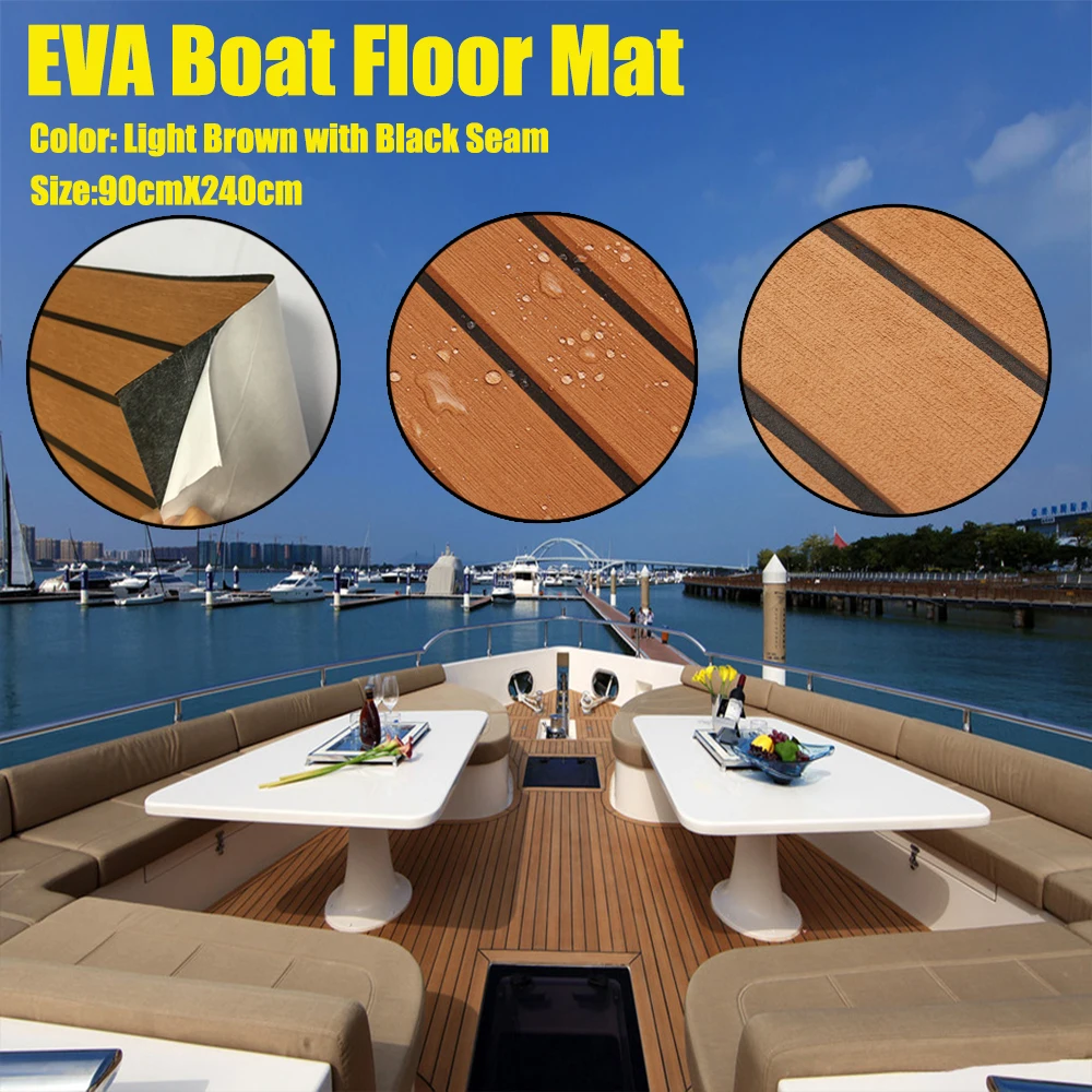 EVA Teak Decking Sheet for Boat Yacht Marine Synthetic Flooring With Adhesive 90cm240cm Light Brown Boats Marine Accessories
EVA Teak Decking Sheet for Boat Yacht Marine Synthetic Flooring With Adhesive 90cm240cm Light Brown Boats Marine Accessories