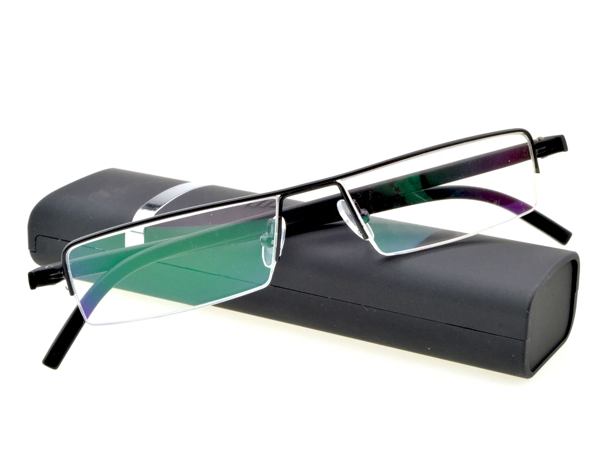 Halfrim Black Business Reading Glasses with Alloy Frame for Men Women Blue Light Blocking for Computer, TV+1.0 +1.5 +2.0 +2.5
Halfrim Black Business Reading Glasses with Alloy Frame for Men Women Blue Light Blocking for Computer, TV+1.0 +1.5 +2.0 +2.5