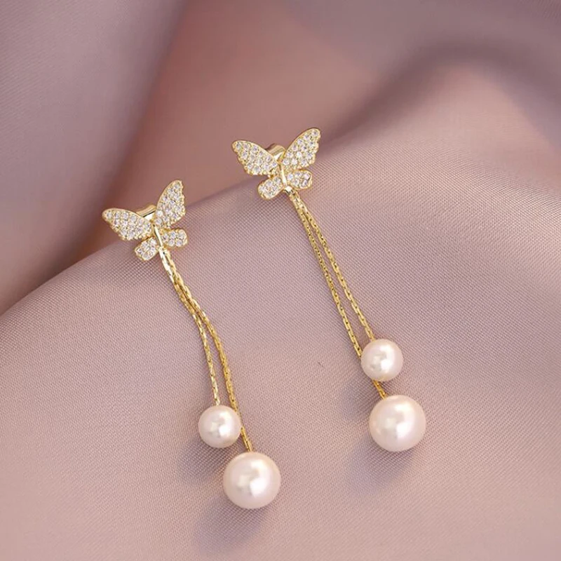925 Silver Needle Trendy Korean Fashion Super Fairy Butterfly Earrings Female Online Celebrity Sweet Temperament Joker earrings
925 Silver Needle Trendy Korean Fashion Super Fairy Butterfly Earrings Female Online Celebrity Sweet Temperament Joker earrings