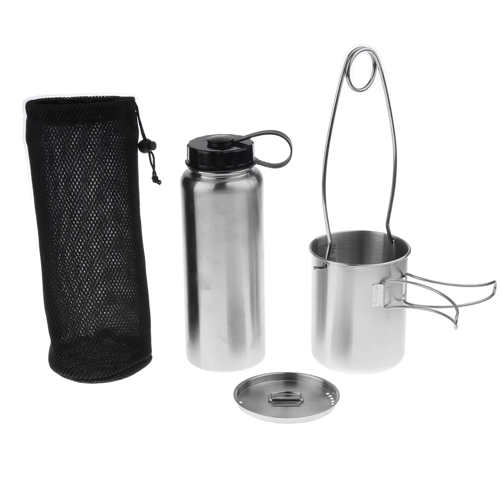 Outdoor Camping Pot 1L Water Bottle Water Cup Set with Bottle Opener for Hiking, Picnic and Backpack, Cooking
Outdoor Camping Pot 1L Water Bottle Water Cup Set with Bottle Opener for Hiking, Picnic and Backpack, Cooking