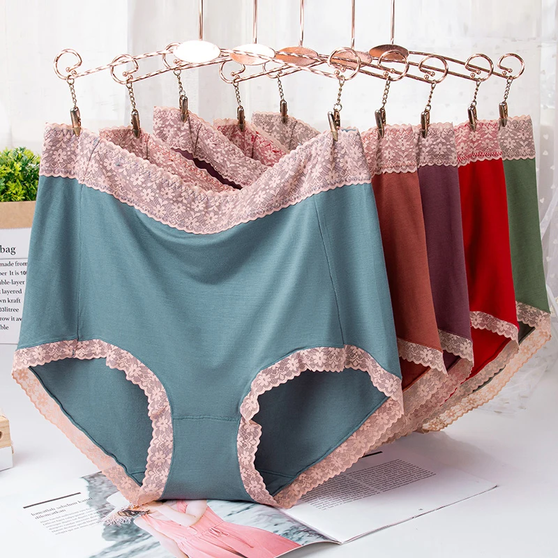 Women's Cotton Panties Large Sizes with High Waist Sexy Thin Modal Cotton Briefs New Seamless Lace Female Underwear Plus Size
Women's Cotton Panties Large Sizes with High Waist Sexy Thin Modal Cotton Briefs New Seamless Lace Female Underwear Plus Size