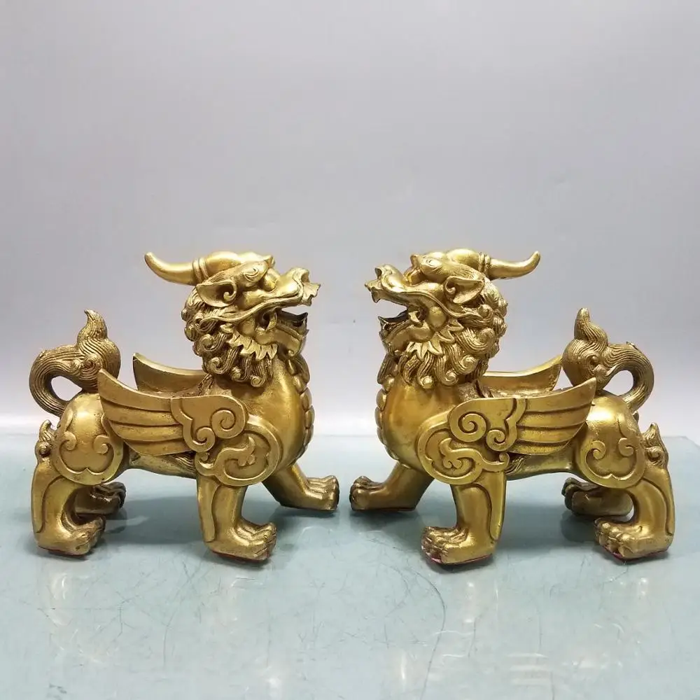 Home Decor 6" Chinese Seikos Brass Unicorn statue A pair brave troops Unicorn Lion unicorn statue
Home Decor 6" Chinese Seikos Brass Unicorn statue A pair brave troops Unicorn Lion unicorn statue