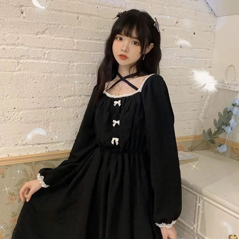 Women Dress Plus Size Little Black Dress French Vintage 2021 Bowknot High Waist Femme Dresses Soft Girl Long Sleeve Gothic Dress
Women Dress Plus Size Little Black Dress French Vintage 2021 Bowknot High Waist Femme Dresses Soft Girl Long Sleeve Gothic Dress