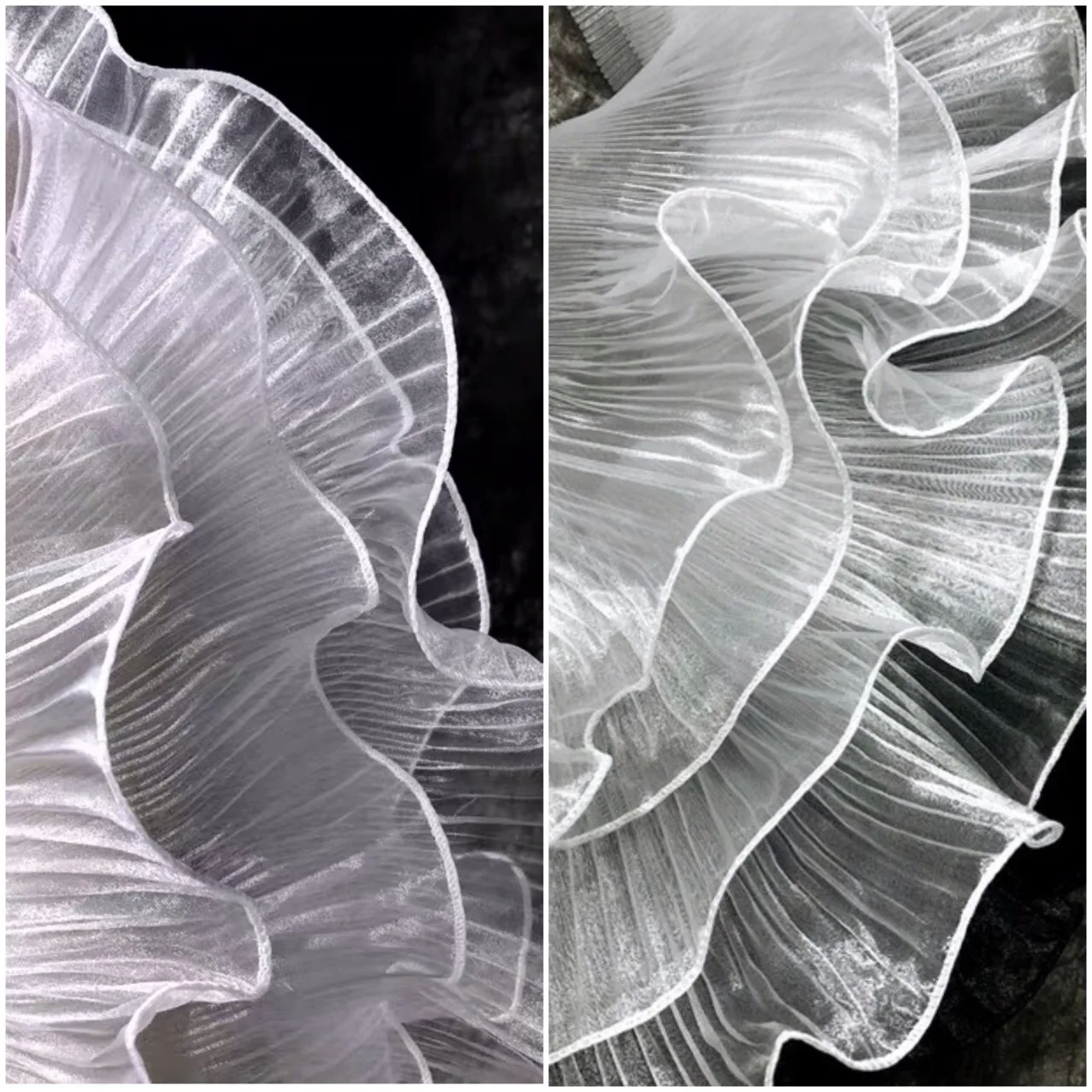 Pleated Large Wave Lace Trim Designer DIY Wedding Dress Organza Elastic Lace Accessories Telas Tissu Tulle Costura Sewing Fabric
Pleated Large Wave Lace Trim Designer DIY Wedding Dress Organza Elastic Lace Accessories Telas Tissu Tulle Costura Sewing Fabric