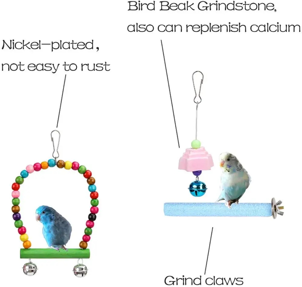 Игрушки для попугаев 14 шт. аксессуары птиц игрушка домашних животных подставка
