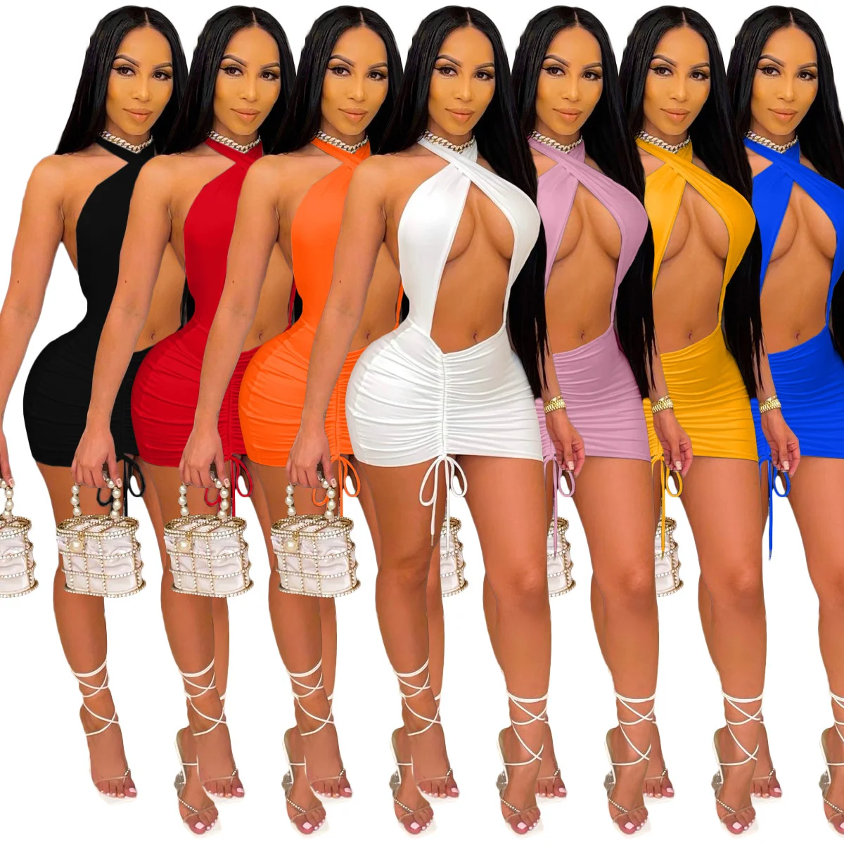 Zoctuo Sexy Women Party Dress Elegant Backless Bodycon Slim Solid Mini Dress Evening Club Outfits Drawstring Ruched Dresses
Zoctuo Sexy Women Party Dress Elegant Backless Bodycon Slim Solid Mini Dress Evening Club Outfits Drawstring Ruched Dresses