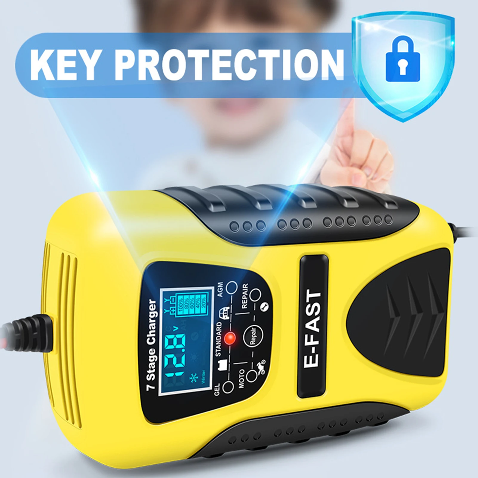 Car Battery Charger With Digital LCD Display 12V/7A Multifunction Lead-acid Battery Charger For Vehicles Motorcycle Acid Battery
Car Battery Charger With Digital LCD Display 12V/7A Multifunction Lead-acid Battery Charger For Vehicles Motorcycle Acid Battery