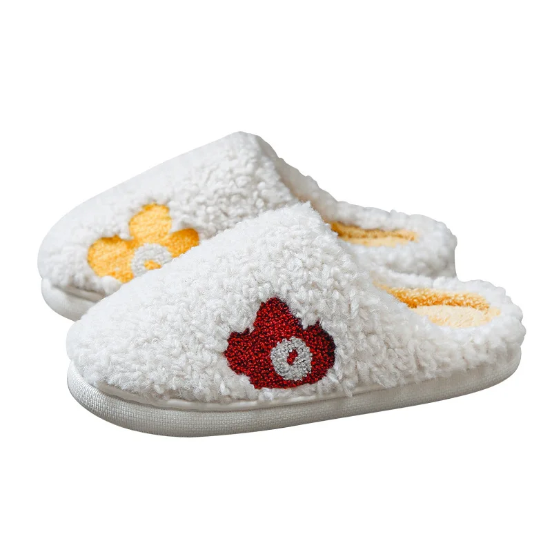 2021 Women Shoes Plush Fleece Fur Slippers Flower Thick Soled House Slippers Lovely Warm Home Indoor Outdoor Cotton Slippers 
2021 Women Shoes Plush Fleece Fur Slippers Flower Thick Soled House Slippers Lovely Warm Home Indoor Outdoor Cotton Slippers