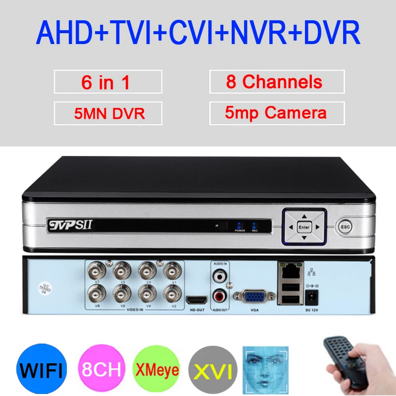 5mp IP CCTV Камера серебро Панель Hi3520D XMeye аудио распознавания лиц H.265 + 5MN 8 канальный