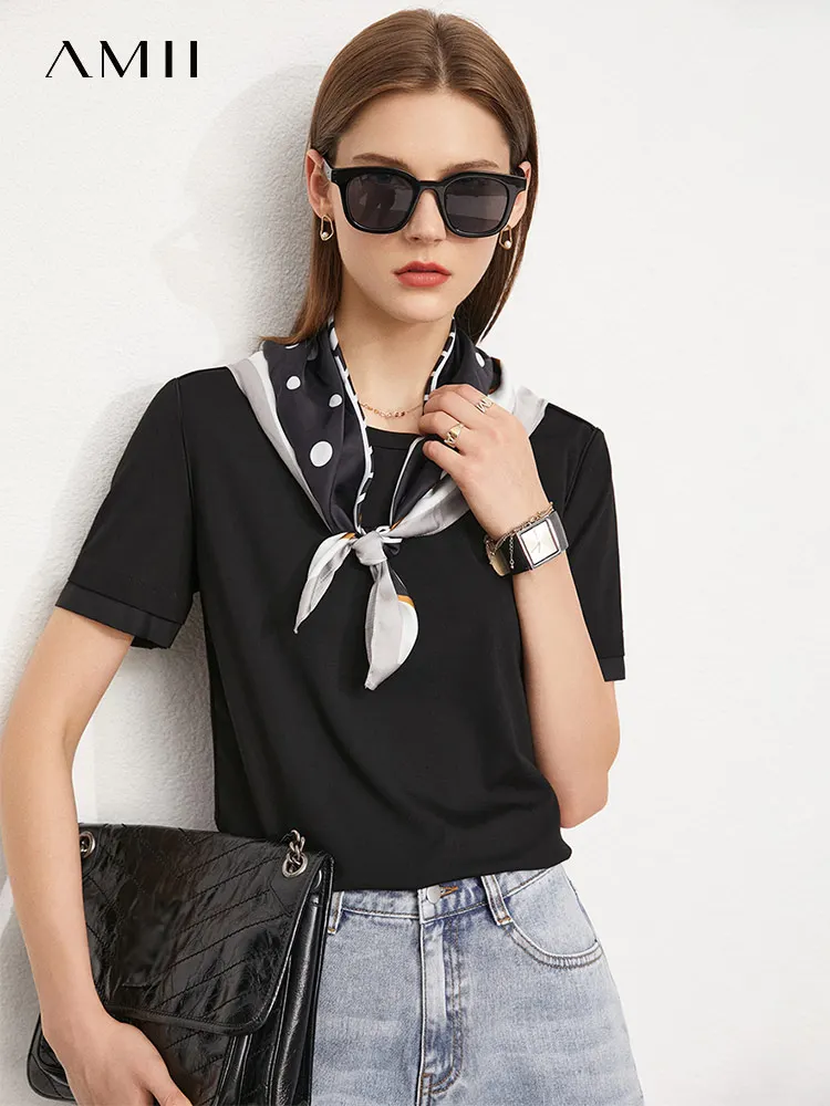 Amii Minimalism Summer New Fashion Tshirt For Women Causal Solid Oneck Loose Women's Summer Tshirt Basic Women's Tops 12140387
Amii Minimalism Summer New Fashion Tshirt For Women Causal Solid Oneck Loose Women's Summer Tshirt Basic Women's Tops 12140387