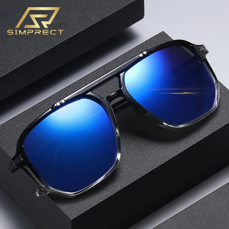 

SIMPRECT TR Анти-УФ поляризованные очки солнечные мужские 2021 UV400 Высокого качества бренд люкс дизайнер квадратные модные ретро винтажные антибл...