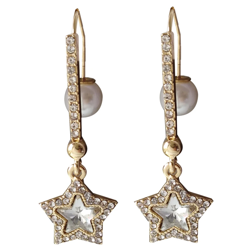 Fashion Jewelry Star Drop Earrings Golden Plating High Quality Crystal Simulated Pearl Earrings For Women Girl Gifts Hot Selling
Fashion Jewelry Star Drop Earrings Golden Plating High Quality Crystal Simulated Pearl Earrings For Women Girl Gifts Hot Selling